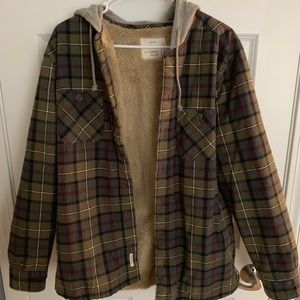 Flannel with hood and warm interior